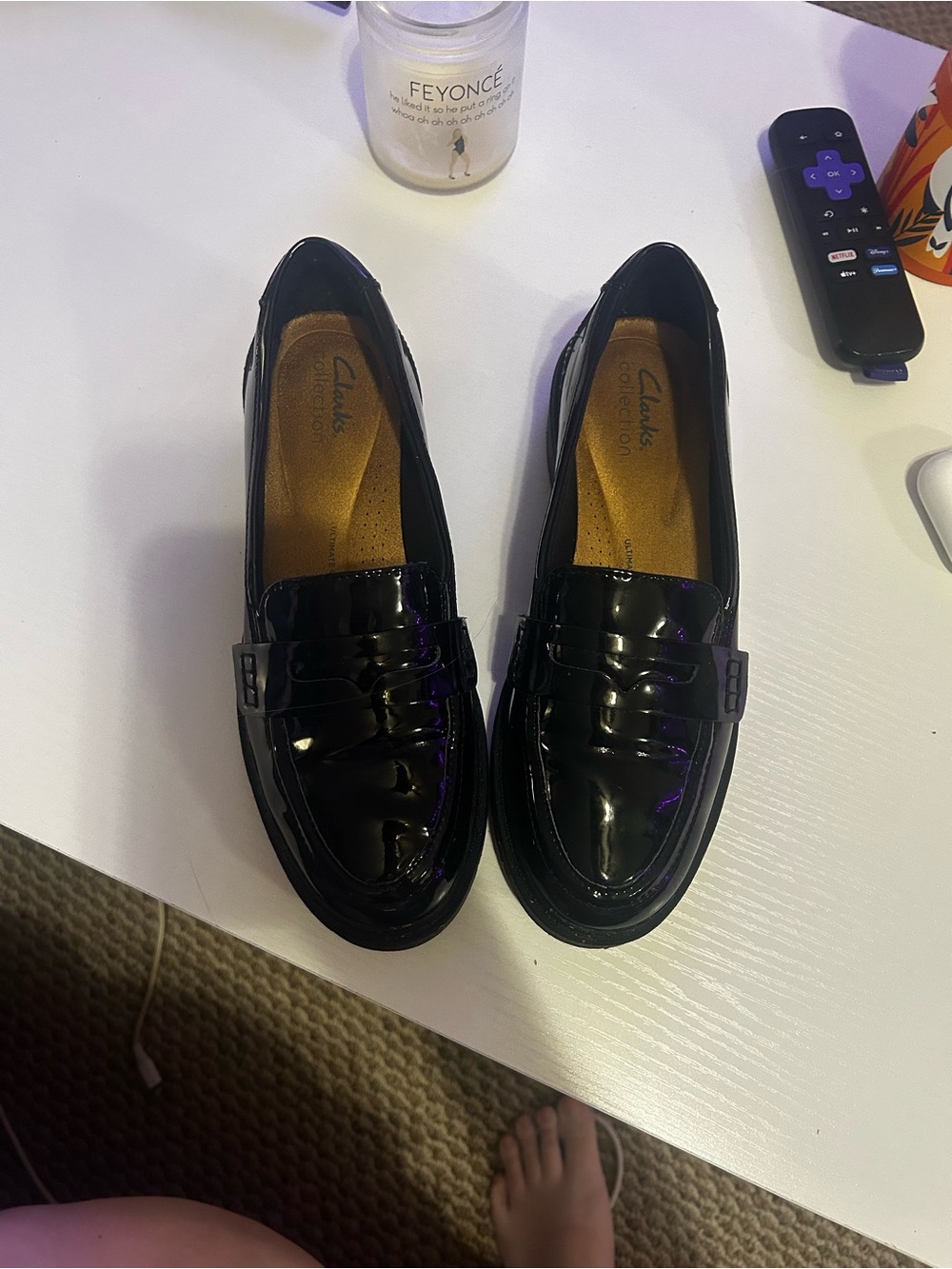 Clarks Women's Black Patent Loafers